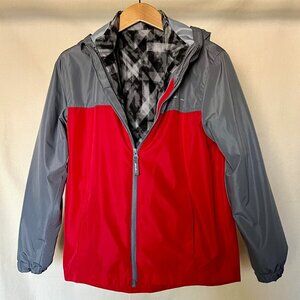 Eddie Bauer Youth Lone Peak 3 in 1 Jacket with Fleece Liner Red and Grey L 14/16